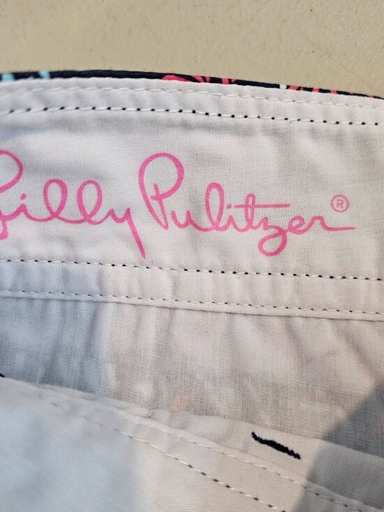 LILLY PULITZER The Callahan Shorts SPARKS FLY BLUE WHITE PINK size 00 Cotton - Picture 9 of 12